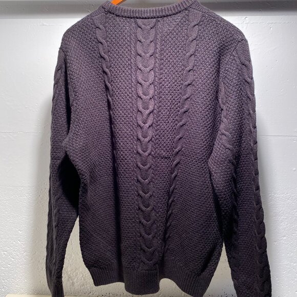 Banana Republic Men's Cable Knit Crewneck Pullover Sweater - Picture 3 of 5